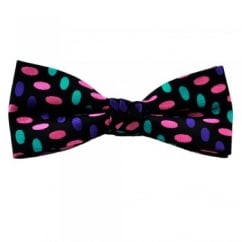 Black, Jade, Pink & Purple Oval Patterned Bow Tie