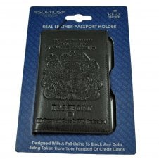 Black Leather United Kingdom, Great Britain & Northern Ireland Passport Holder RFID Secure