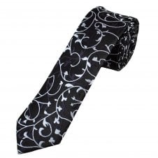 Black, Lilac & Purple Paisley Boys Skinny Tie