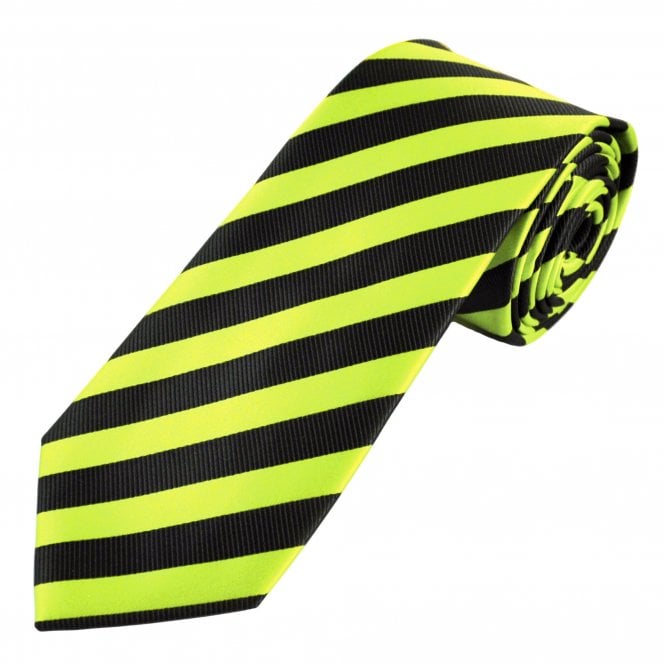 Black & Lime Green Striped Men's Tie