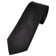 Black & Magenta Purple Polka Dot Men's Tie
