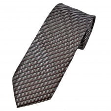 Black, Navy Blue, Dusky Pink, Pink & Silver Grey Patterned Men's Tie