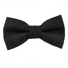 Black Paisley Pattern Boys Bow Tie