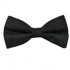 Black Paisley Pattern Men's Bow Tie