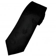 Black Paisley Pattern Men's Extra Long Tie