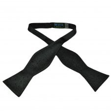 Black Paisley Pattern Men's Self Tie Bow Tie