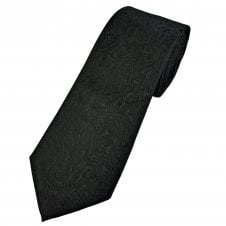 Black Paisley Pattern Men's Tie