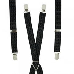 Black Patterned Skinny Trouser Braces