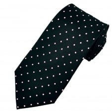 Black & Pink Polka Dot Silk Tie