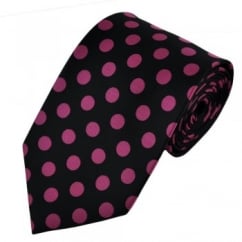 Black & Pink Polka Dot Tie