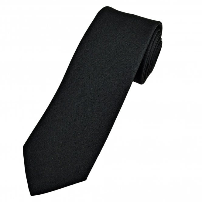 Black Polyester Slub Men's Tie