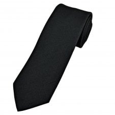 Black Polyester Slub Men's Tie
