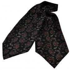 Black, Red, Burgundy, Silver & Yellow Paisley Patterned Day Cravat