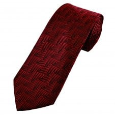 Black & Red Patterned Men's Extra Long Tie