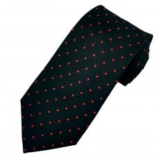 Black & Red Polka Dot Silk Tie