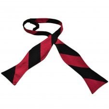 Black & Red Stripe Men's Self Tie Bow Tie