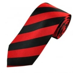 Black & Red Striped Men's Silk Tie