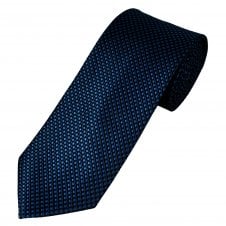 Black, Royal Blue & Navy Micro Checked Patterned Men's Tie