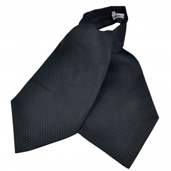 Black & Sapphire Blue Polka Dot Day Cravat