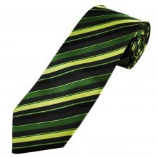 Black & Shades Of Green Striped Men's Tie