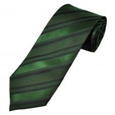 Black & Shades Of Green Striped Men's Tie