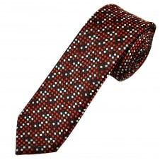 Black, Shades of Red & Silver Men's Skinny Tie