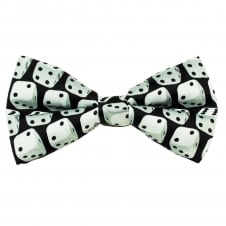 Black & Silver Dice Novelty Bow Tie