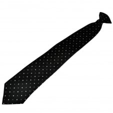 Black, Silver & Grey Square Patterned Clip On Tie