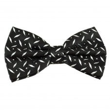 Black & Silver Patterned Men's Bow Tie