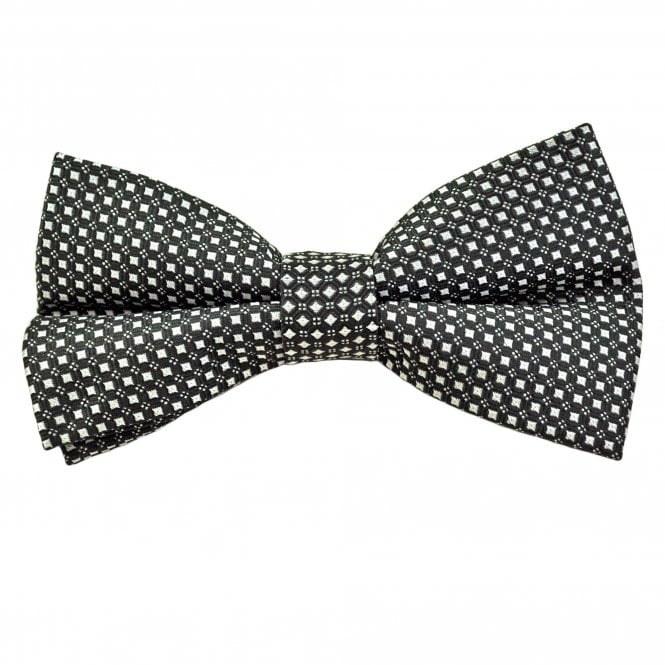 Black & Silver Patterned Men's Bow Tie
