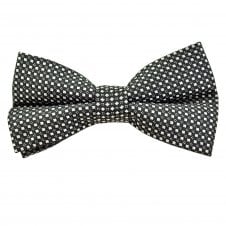 Black & Silver Patterned Men's Bow Tie