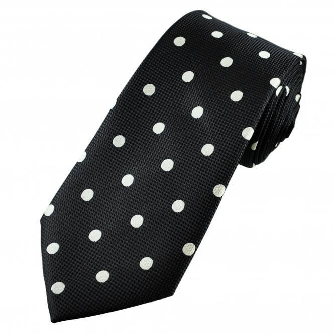 Black & Silver Polka Dot Men's Tie
