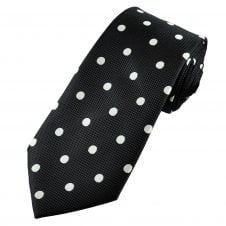 Black & Silver Polka Dot Men's Tie