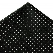 Black & Silver White Polka Dot Spot Patterned Pocket Square Handkerchief