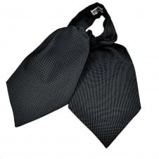 Black & Silver White Square Pattern Day Cravat
