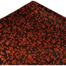 Black & Vermilion Floral Pattern Pocket Square Handkerchief
