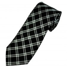 Black & White Checked Luxury Silk Men's Tie