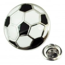 Black & White Football Lapel Pin Badge