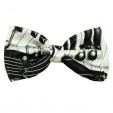 Black & White Music Notes Crochet & Quaver Men's Bow Tie