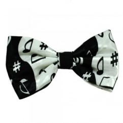 Black & White Music Notes Novelty Bow Tie