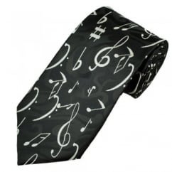 Black & White Music Notes Novelty Tie