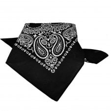 Black & White Paisley Patterned Bandana Neckerchief