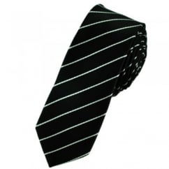 Black & White Pinstripe Skinny Tie