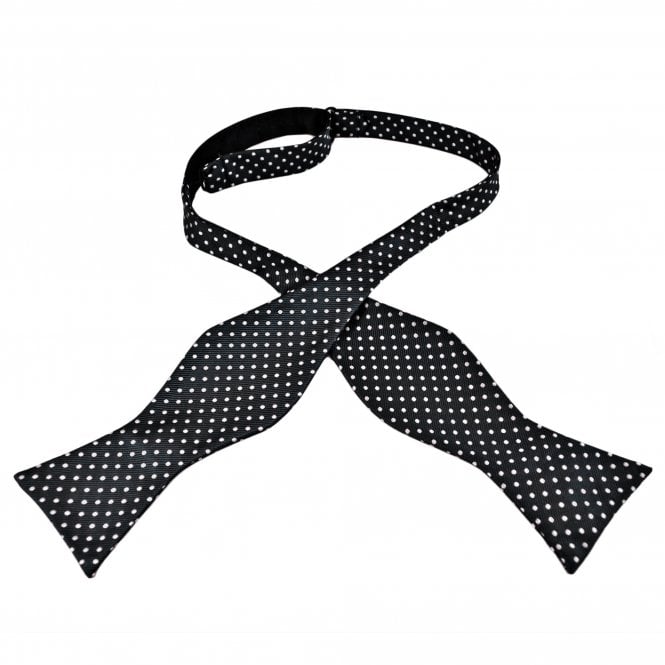 Black & White Polka Dot Men's Self Tie Bow Tie