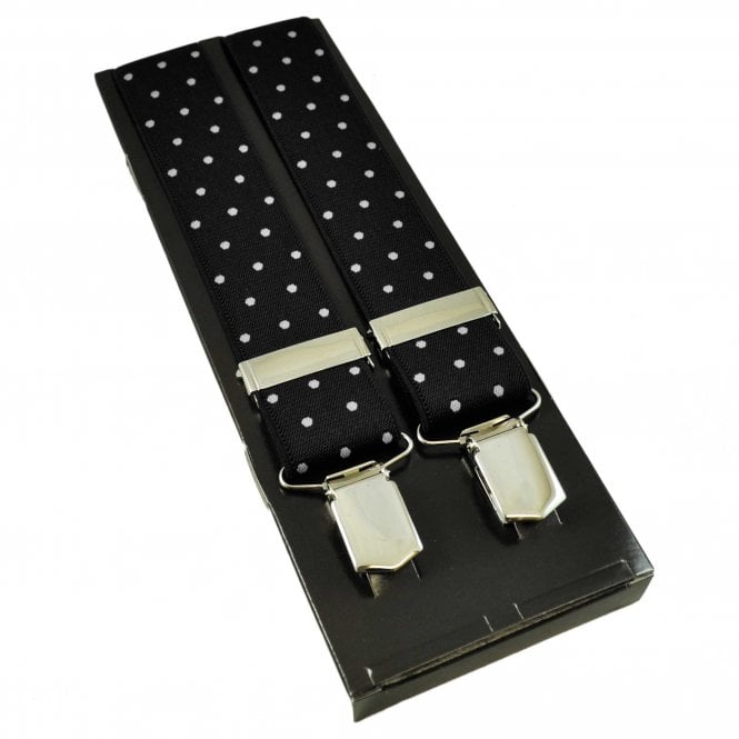 Black & White Polka Dot Men's Trouser Braces