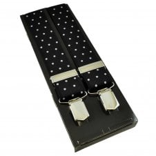 Black & White Polka Dot Men's Trouser Braces