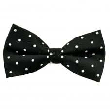 Black & White Polka Dot Silk Bow Tie