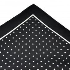 Black & White Polka Dot Silk Pocket Square Handkerchief