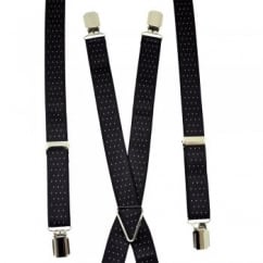 Black & White Polka Dot Skinny Trouser Braces