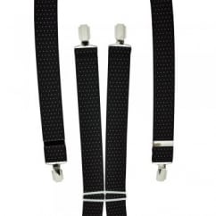 Black & White Polka Pin Dot Men's Trouser Braces